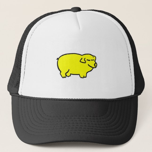 Casquette Conception jaune de jour de porc (Devant)
