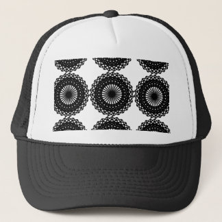 Casquette Conception noire de motif de dentelle. Coutume