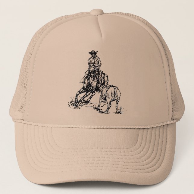 Casquette Conception occidentale de croquis de cheval de (Devant)