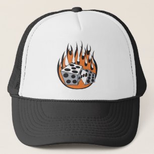 Casquette conception rétro de dés de flammes