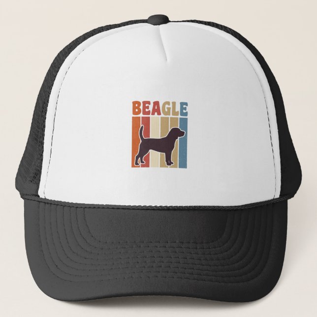 Casquette Conception vectorielle à rayures rétro de chien Be (Devant)