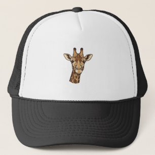 Casquette Conception vectorielle de tête de girafe gravée vi