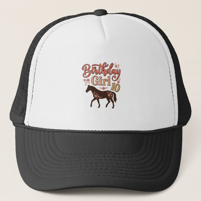 Casquette Conception vectorielle florale de cheval 10 pour f (Devant)