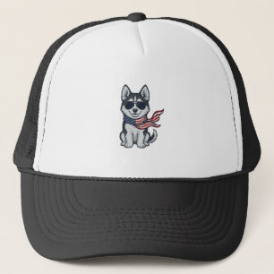 Casquette Conception vectorielle vintage d'un chiot husky pa