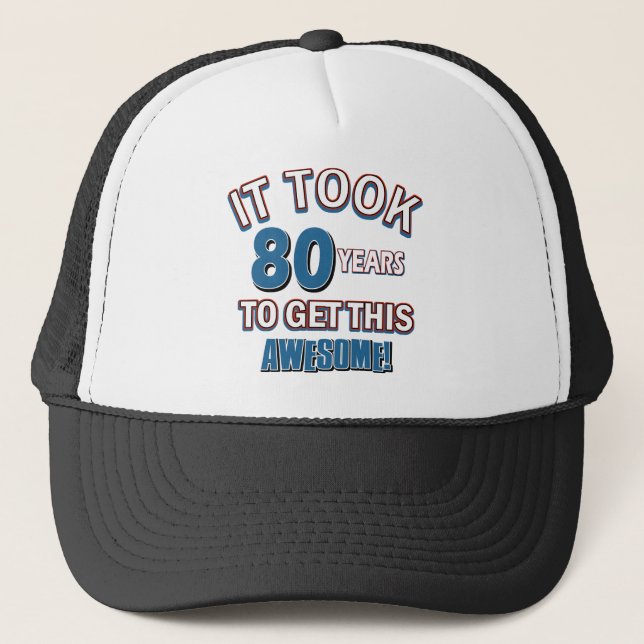 Casquette conceptions d'anniversaire de 80 ans (Devant)