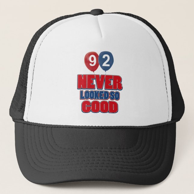 Casquette conceptions d'anniversaire de 92 ans (Devant)