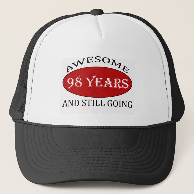 Casquette conceptions d'anniversaire de 98 années (Devant)