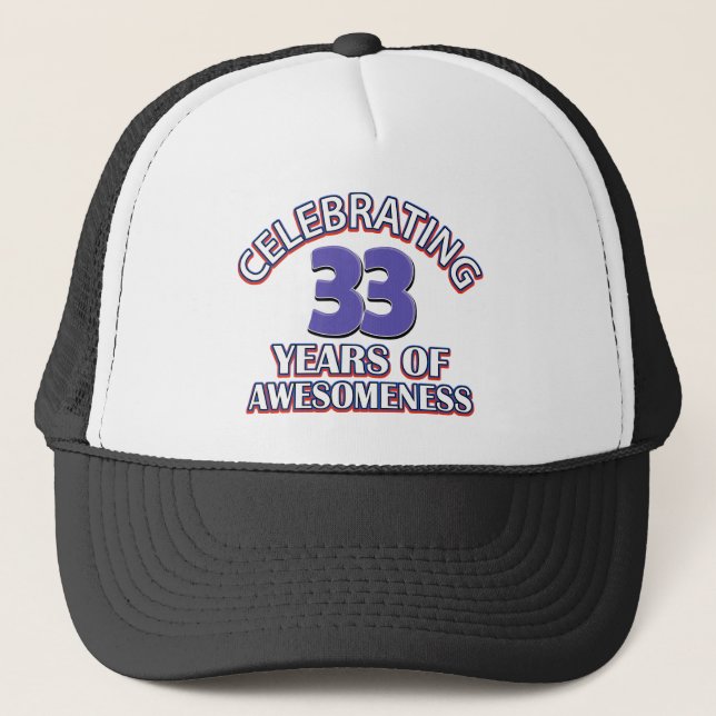 Casquette conceptions et cadeaux d'anniversaire de 33 ans (Devant)