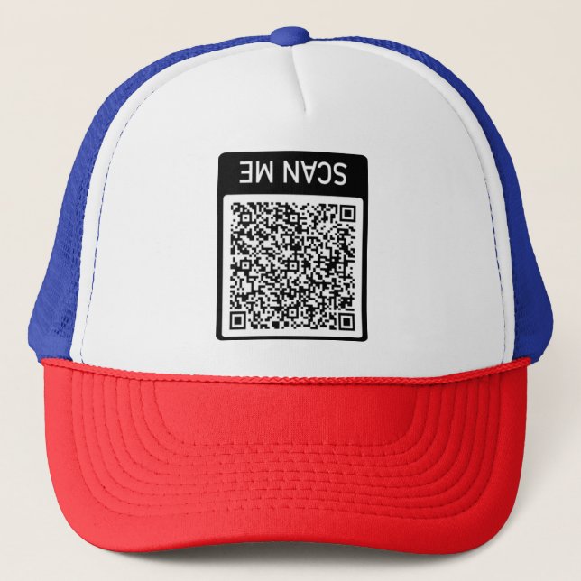 Casquette Concevez votre exemple de chapeau de code QR drôle (Devant)