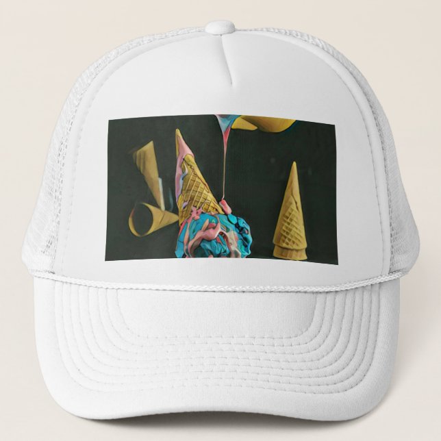Casquette cône crème glacée fraise (Devant)