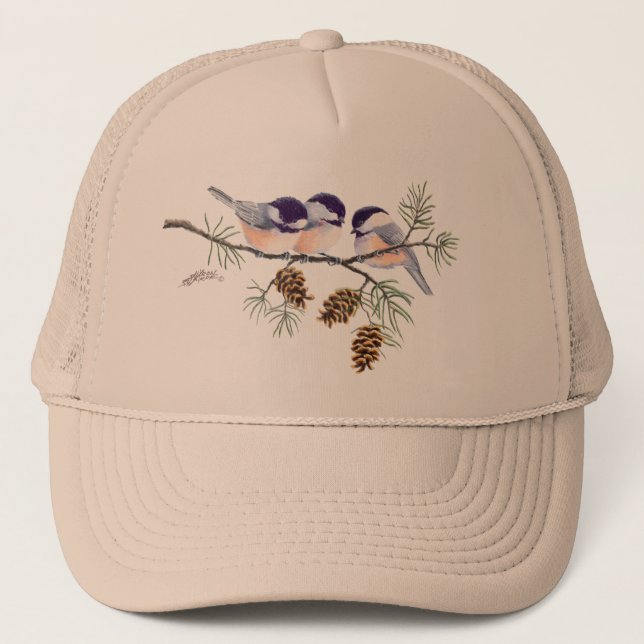 Casquette CÔNES de CHICKADEE et de PIN par SHARON SHARPE (Devant)