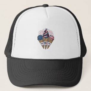 Casquette Cônes de glace patriotiques vintage Quatre Juillet