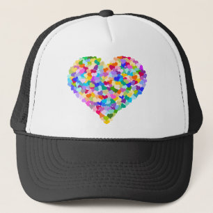 Casquette Confettis de coeur d'arc-en-ciel