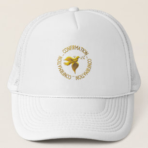 Casquette Confirmation en or et Holy Spirit