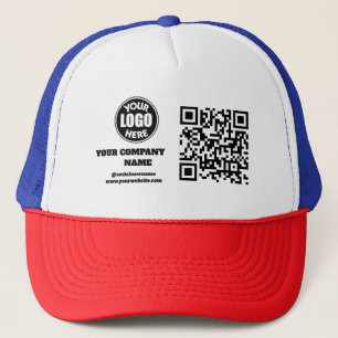Casquette Connectez-vous avec nous Social Media QR Code Wh