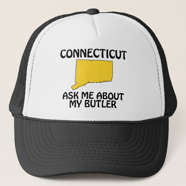 Casquette Connecticut - Demandez-moi à propos de mon majordo (Devant)