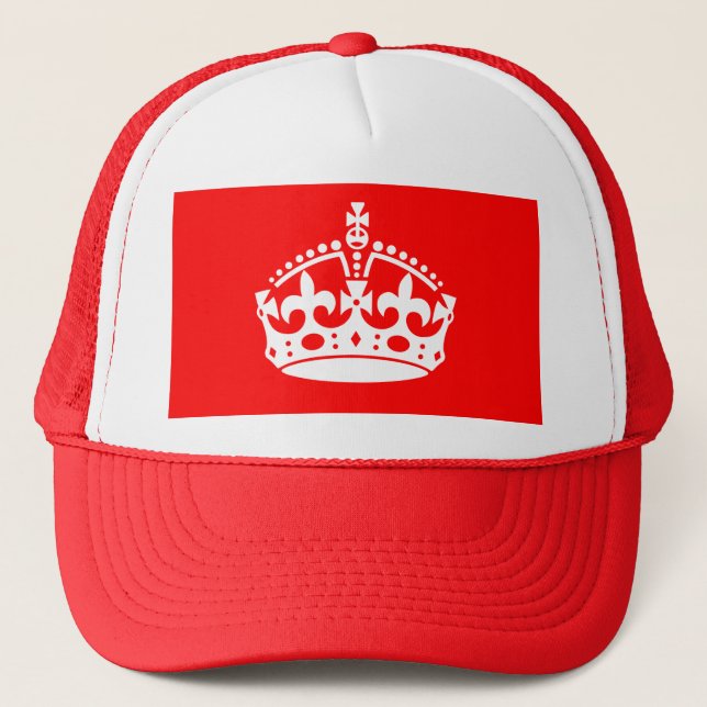 Casquette CONSERVER CALME COURONNE sur la décoration rouge (Devant)