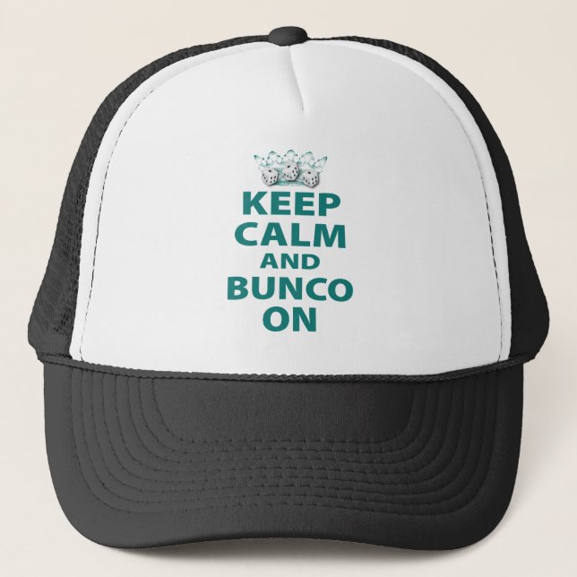 Casquette Conserver le calme et Bunco sur la conception (Devant)