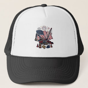 Casquette Construction Patriotique USA Vintage