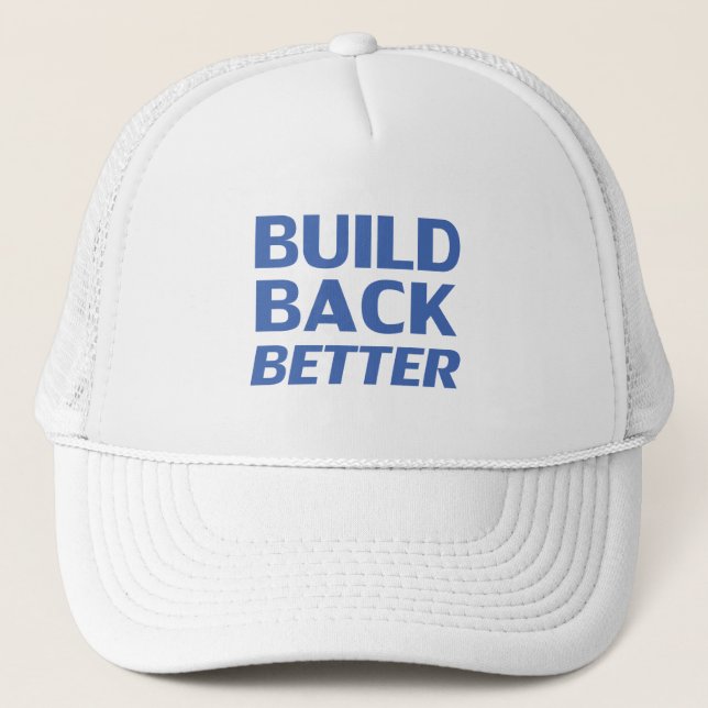Casquette Construire en arrière Meilleur bleu typographie mo (Devant)