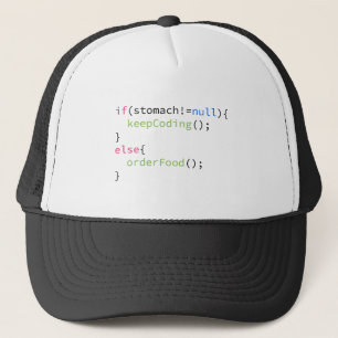 Casquette Continuez à coder ou commandez la nourriture