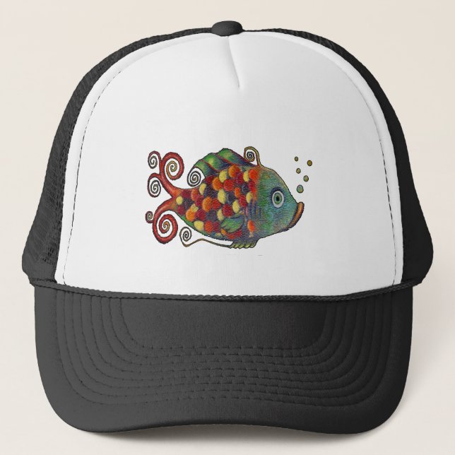 Casquette Cool Artsy de hippie de poissons lunatiques (Devant)