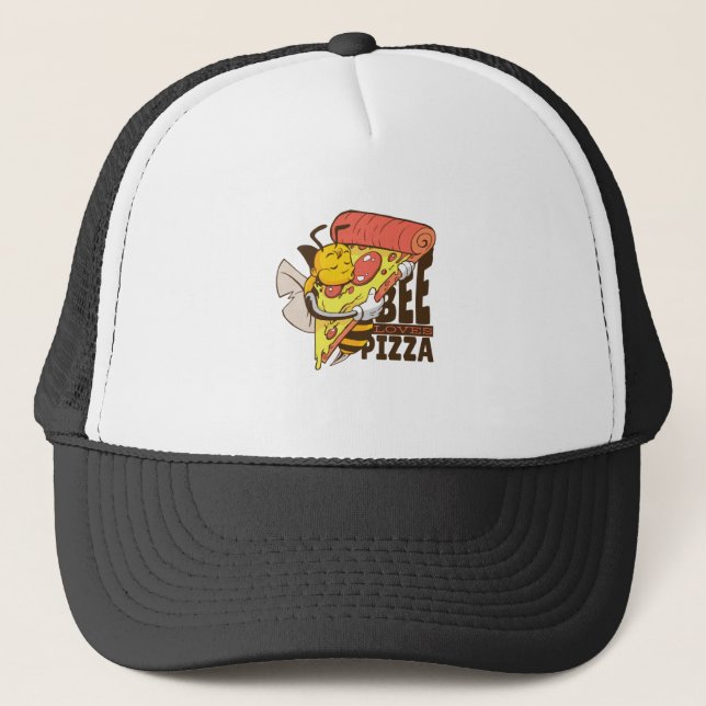 Casquette Cool Bee Love Pizza Puns (Devant)