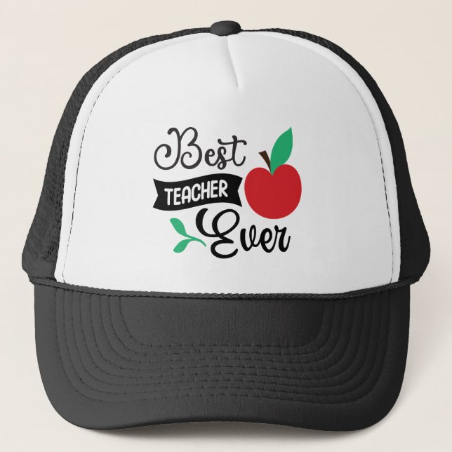 Casquette Cool best Teacher ever word art  (Devant)