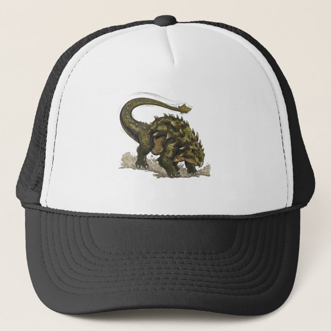 Casquette Cool Comics Style Stegosaurus Dinosaur Trucker Hat (Devant)