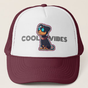 Casquette Cool froid coloré chien vibrant dans les lunettes