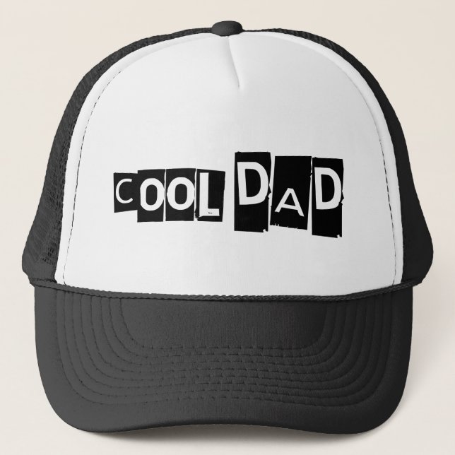 Casquette Cool papa typographie noir et blanc (Devant)