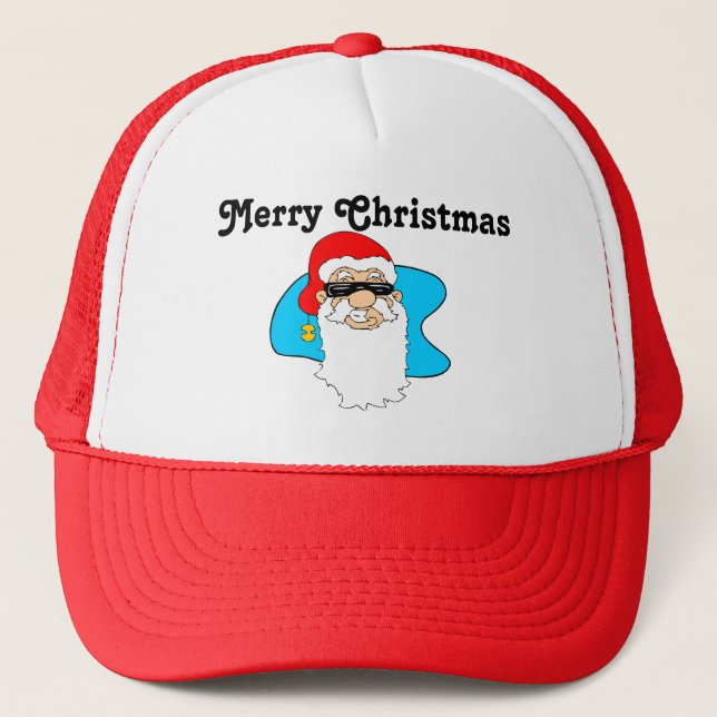 Casquette Cool Père Noël de Joyeux Noël dans des lunettes de (Devant)