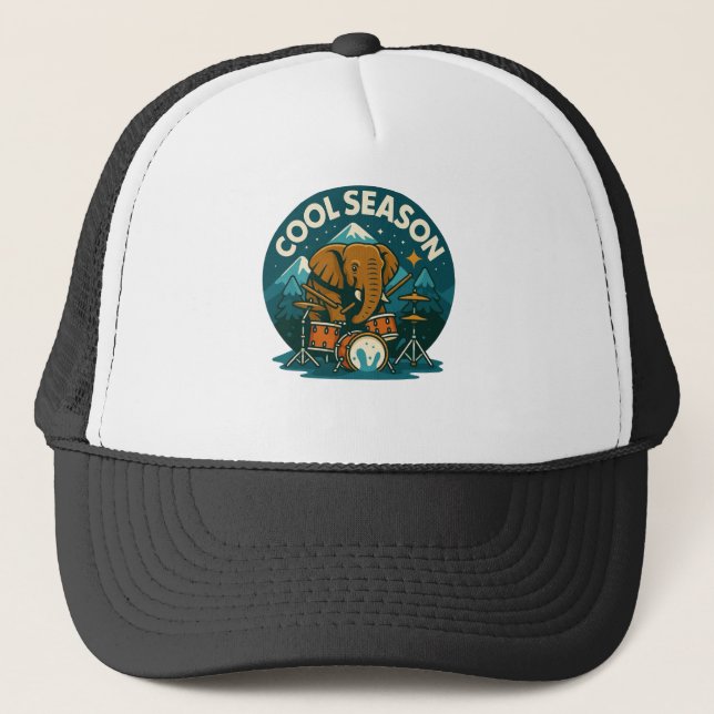 Casquette Cool SAISON Elephant Drummer Design graphique (Devant)