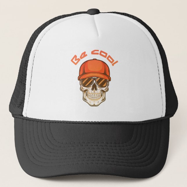 Casquette Cool Skull with Cap and Sunglasses (Devant)