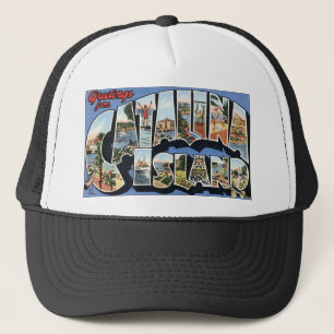 Casquette Copie vintage d'étiquette de bagage d'ÎLE de