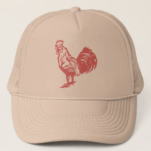 Casquette Coq de rouge de style d'impression typographique