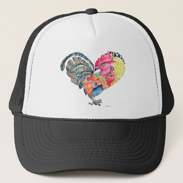 Casquette Coq Heartimal d'amour de Kauai (Devant)