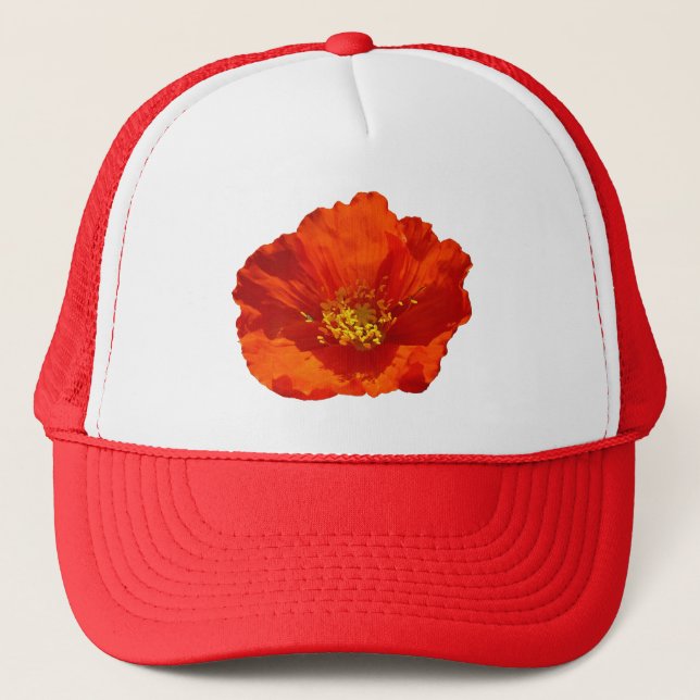 Casquette Coquelicot Rouge d'Alaska Fleur Colorée (Devant)