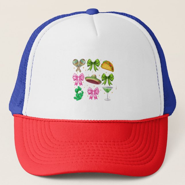 Casquette Coquette Mardi Gras Bow Fleur De Lis Masque Matièr (Devant)