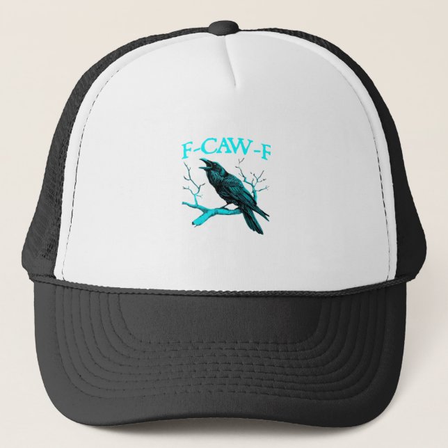 Casquette Corbeau F-Caw-F Oiseau Drôle Design Rétro Créatif  (Devant)