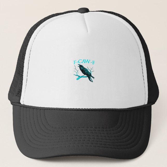 Casquette Corbeau F-Caw-F Oiseau Drôle Rétro (Devant)