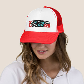 Casquette Corbeau - NW Coast Native Indian Style Trucker Cha