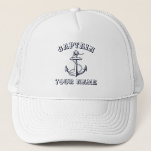 Casquette Corde d'ancre nautique vintage Capitaine Nom perso
