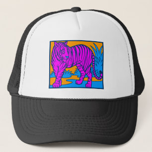 CASQUETTE COREY TIGER 1980 RETRO JUNGLE TIGER PINK