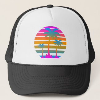 Casquette Corey Tiger 80s Coucher de soleil rétro Palmiers