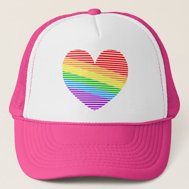 Casquette Corey Tiger 80s Rainbow Stripe Heart Tru (Devant)