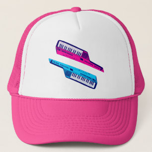 Casquette Corey Tiger 80's Rétro Claviers Rose et Bleu