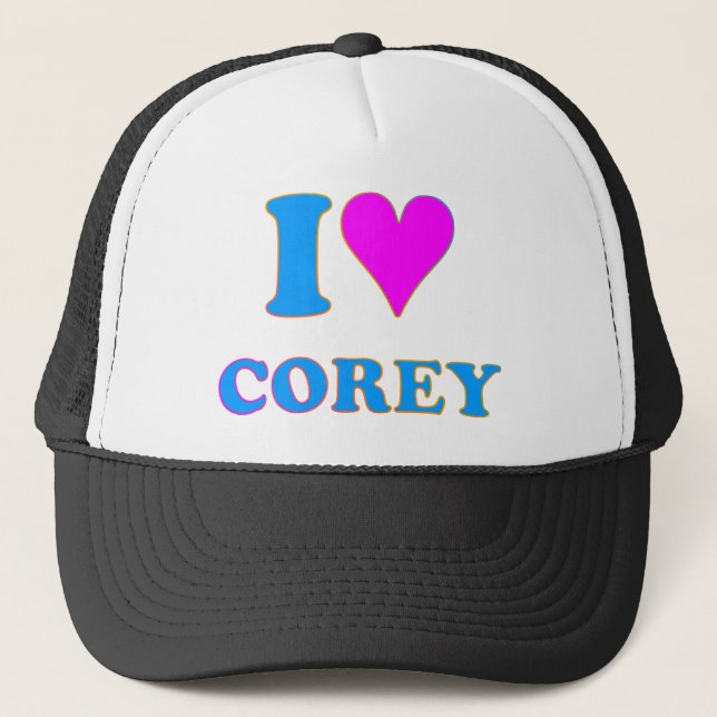 Casquette COREY TIGER 80's Retro I LOVE COREY (Devant)