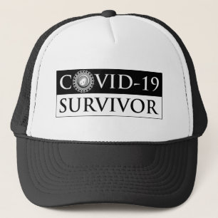 Casquette Coronavirus noir blanc pandémique Vive-19 Survivan