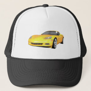 Casquette Corvette 2008 : Voiture de sport : Finition jaune